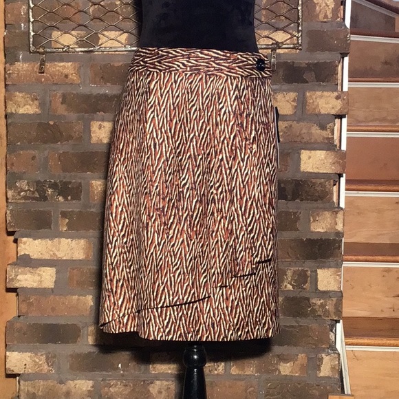 Classiques Entier Dresses & Skirts - Classiques Entier silk faux wrap skirt animal print browns 14